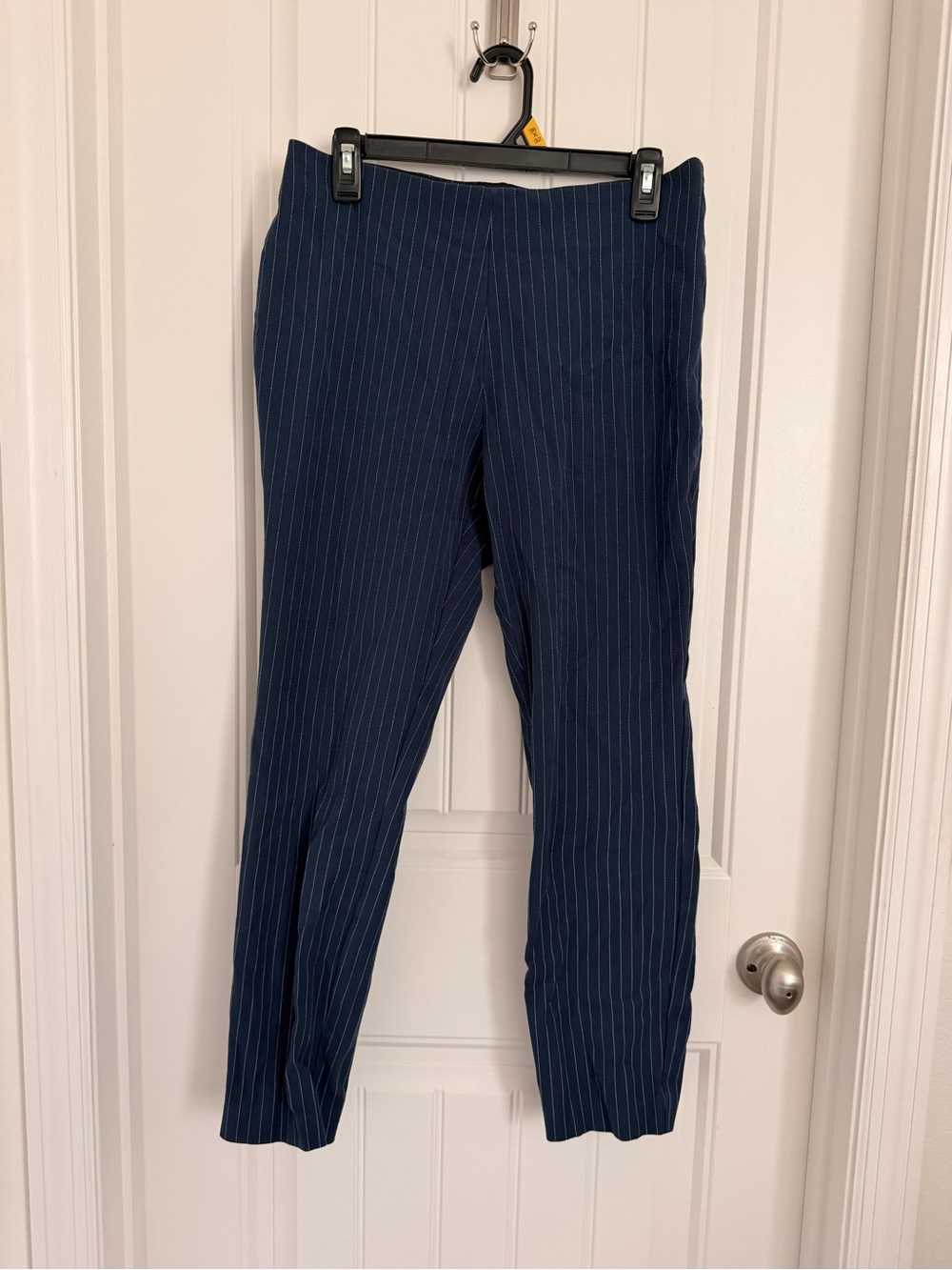 a new day Navy Pinstripe Trousers - Tailored Straight Leg